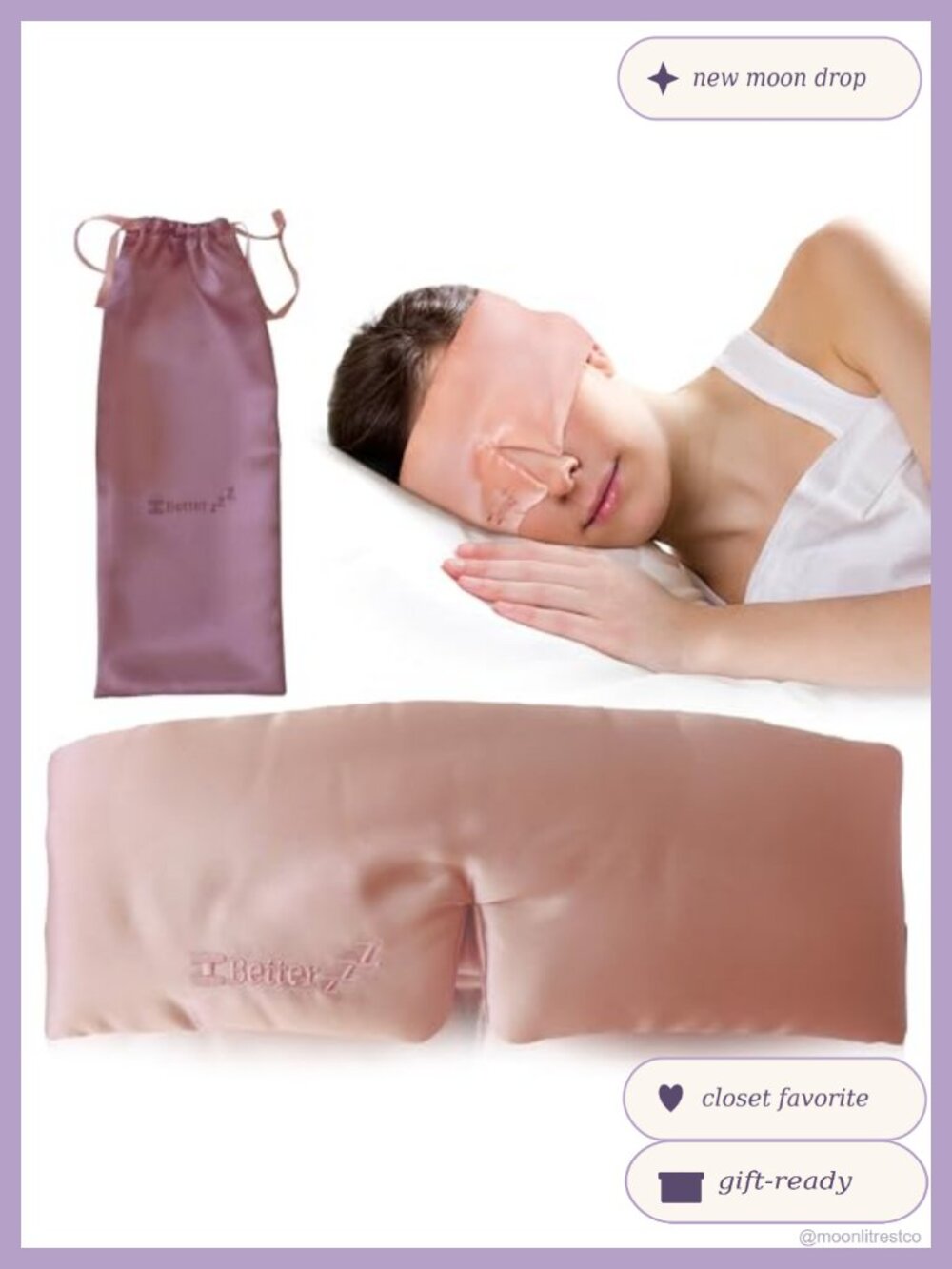 100% Mulberry Silk Sleep Mask Blackout Eye Mask Adjustable Travel Pouch